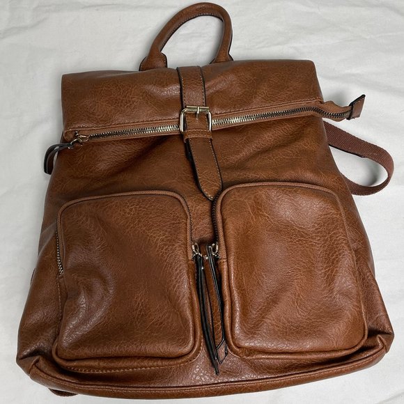 Impressions Pebbled Vegan Leather Backpack - Picture 1 of 3